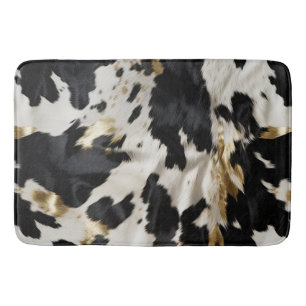 Black White Guld Cowgirl Cowhide Badrumsmatta