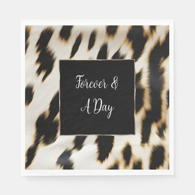 Black White Guld Cowgirl Cowhide Pappersservett (Framsidan)