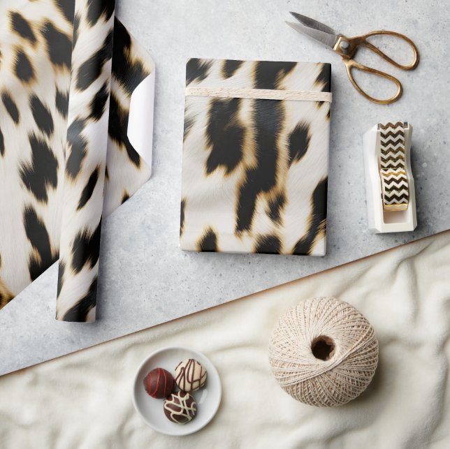 Black White Guld Cowgirl Cowhide Presentpapper (Hantverk)