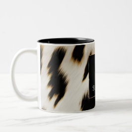 Black White Guld Cowgirl Cowhide Två-Tonad Mugg