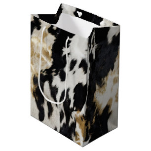 Black White Guld Cowhide