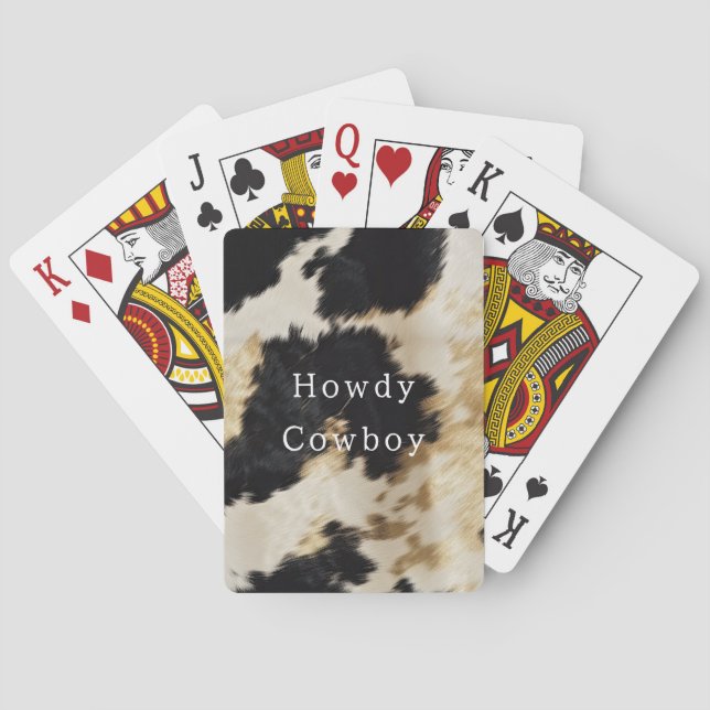 Black White Guld Cowhide Casinokort (Baksidan)