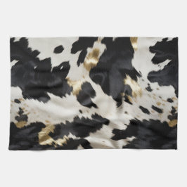 Black White Guld Cowhide Kökshandduk