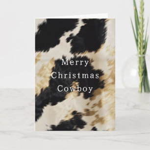 Black White Guld Cowhide Kort