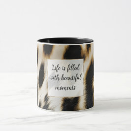 Black White Guld Cowhide Mugg