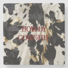 Black White Guld Cowhide Stenunderlägg