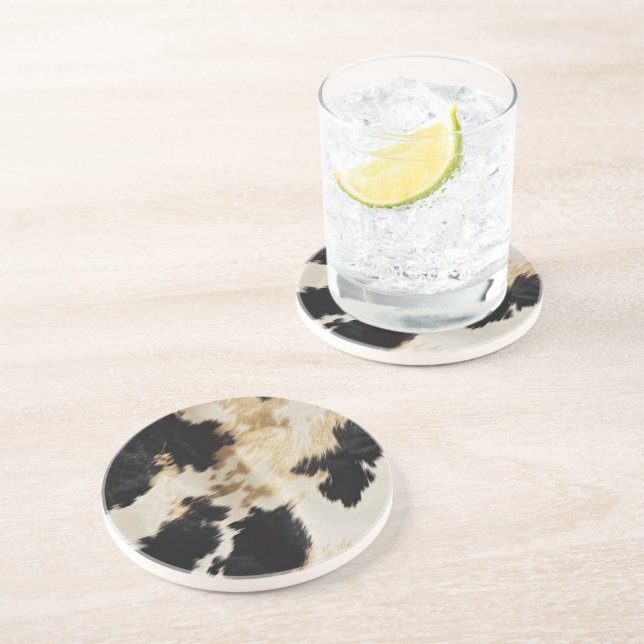 Black White Guld Cowhide Underlägg (Sidan)