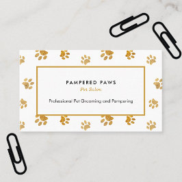 Black White Guld Glitter Tass avtryck Pet Salon Visitkort