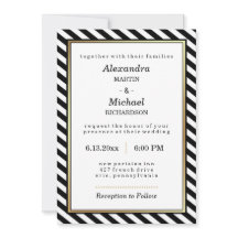 Black White Guld Modern Glam Rand Bröllop