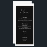 Black White Guld Modern Minimal Bröllop Menu Meny<br><div class="desc">Matchande objekt i den här designen är tillgängliga.</div>