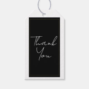 Black White Guld Modern Minimal Elegant bröllop Presentetikett