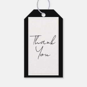 Black White Guld Modern Minimal Elegant bröllop Presentetikett