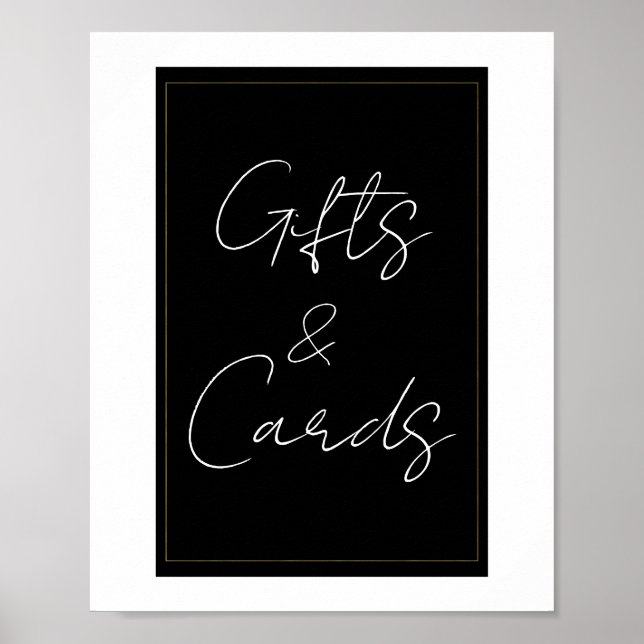 Black White Guld Modern Minimal Gifts & Cards-skyl Poster (Framsidan)