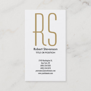Black White Guld Monogram Affärskort Visitkort