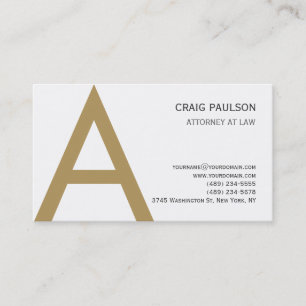 Black White Guld Monogram Attorney Affärskort Visitkort