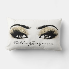 Black White Guld Öga Makeup Lash Hej Gorgous Lumbarkudde