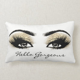 Black White Guld Öga Makeup Lash Hej Gorgous Lumbarkudde