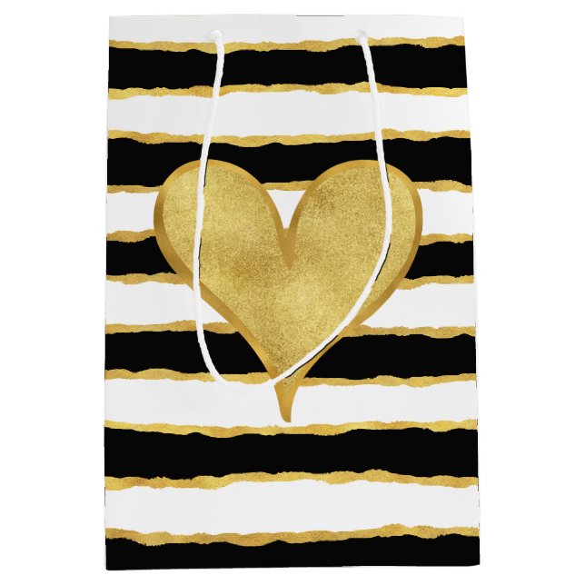 Black White Guld Rand Heart (Framsidan)