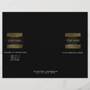 Black White Guld SPA Salon Hairdresser Brochure