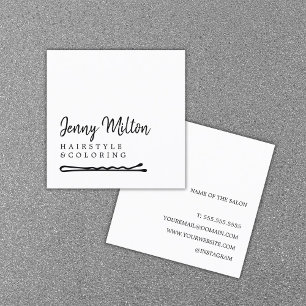 Black White Hair Bobby Pin, minimalistisk Elegant Fyrkantigt Visitkort