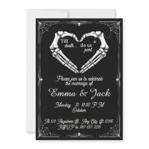 Black & White Halloween-inbjudan till Gothic Weddi