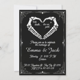 Black & White Halloween-inbjudan till Gothic Weddi Inbjudningar
