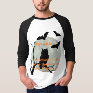 Black & White Halloween Uggla & Fladdermöss T Shirt