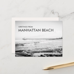 Black & White Hälsning från Manhattan Beach Vykort