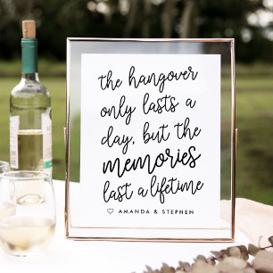 Black & White Hand Lettered Stil Bröllop Hangover Poster