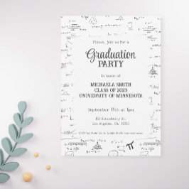 Black White Hand Lettering Mathematics Studenten Inbjudningar