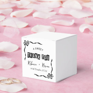 Black & White Hand plockade Bow Sketch Bröllop Presentaskar