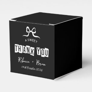Black & White Hand plockade Bow Sketch Bröllop Presentaskar