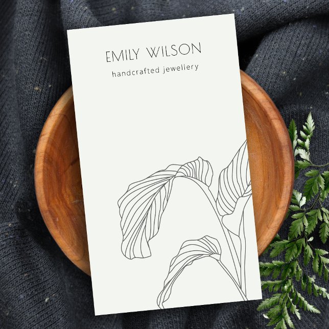 Black White Handflatan Leafy Sketch Jewelry Visnin Visitkort (Skapare uppladdad)