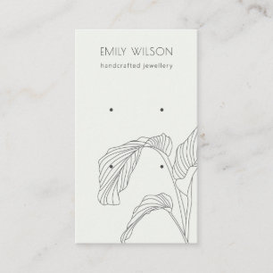 Black White Handflatan Löv Sketch Earring Visning Visitkort