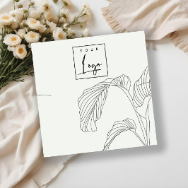 Black White Handflatan Löv Sketch Necklace Visning Fyrkantigt Visitkort