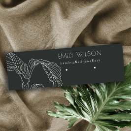 Black White Handflatan Löv Sketch Stud Earring Vis Mini Visitkort