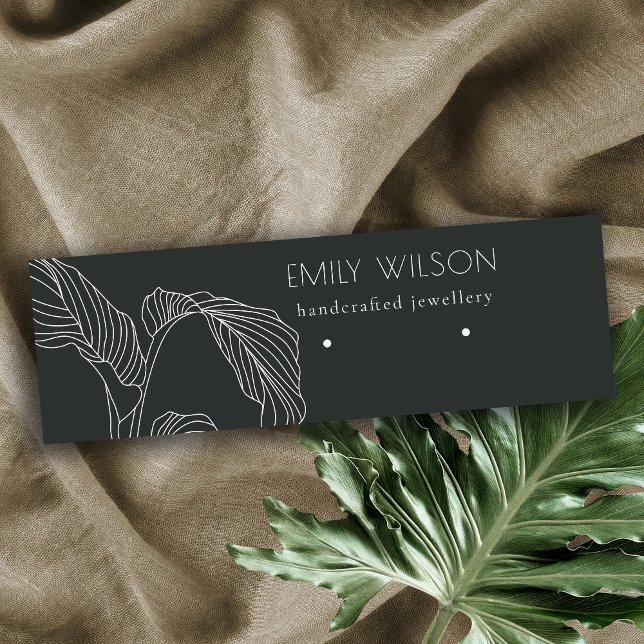 Black White Handflatan Löv Sketch Stud Earring Vis Mini Visitkort (Skapare uppladdad)
