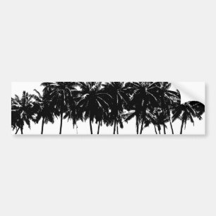 Black White Handflatan Träd Silhouette Bildekal
