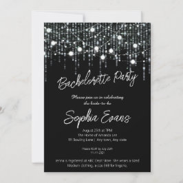 Black & White Hanging Ljus Bachelorette Party Inbjudningar
