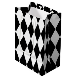 Black White Harlequin Diamonds Mönster Design