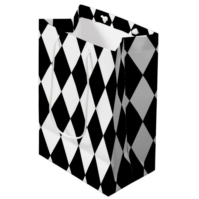 Black White Harlequin Diamonds Mönster Design (Skapare uppladdad)