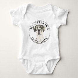 Black White Harlequin Great dane Big Sister T Shirt