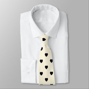 Black White Heart Print Manar Tie Slips