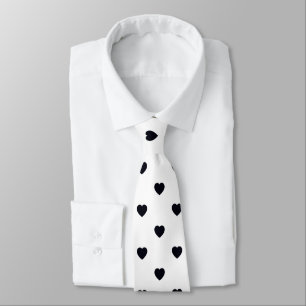 Black White Heart Print Manar Tie Slips