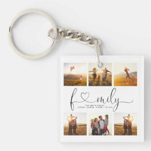 Black & White Heart Script 6 Photo Family Collage