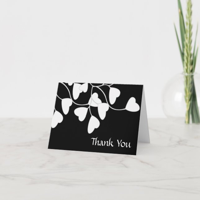 Black White Heart Tack Kort (Framsida)