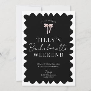 Black White Hen Do Bachelorette Helg Itinerary Inbjudningar