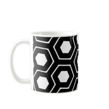 Black White Hexagon Honeycomb Geometric Mönster