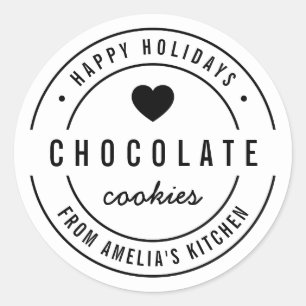 Black White Homemade Goods Glad helg Runt Klistermärke