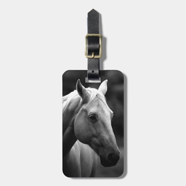Black White Horse Bagagebricka (Vertikal Framsida)